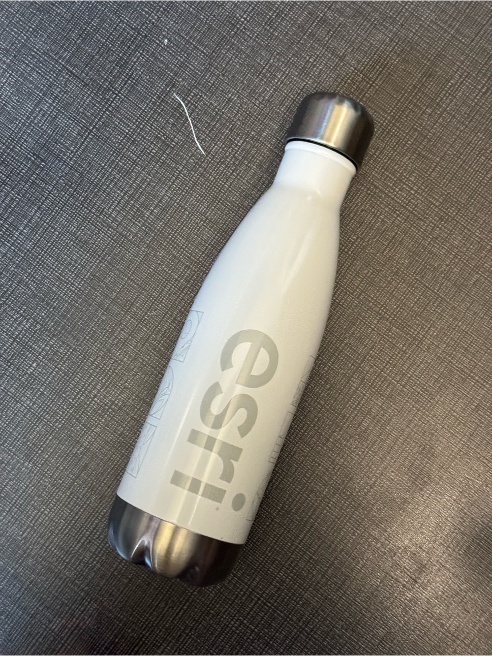 ESRI White Stainless Water Bottle with Metallic Accents